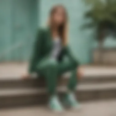 Versatile Casual Outfits with Green Nike Blazers A street style shot highlighting the versatility of green Nike Blazers in casual outfits