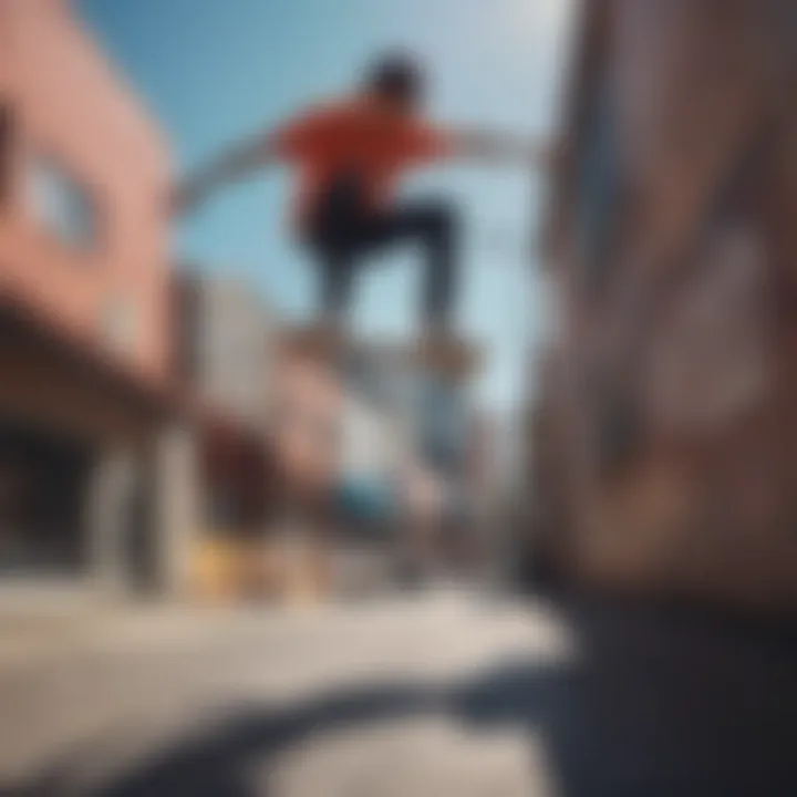 Dynamic skateboarding scene showcasing vibrant tricks