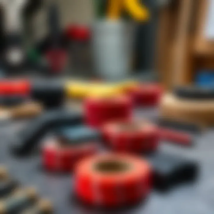 Exploring Various Grip Tape Razors Different types of grip tape razors arranged on a work surface