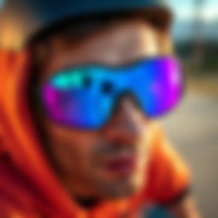 Skateboarder with Heatwave Lazer Lenses Skateboarder wearing Heatwave Lazer lenses showcasing style and protection