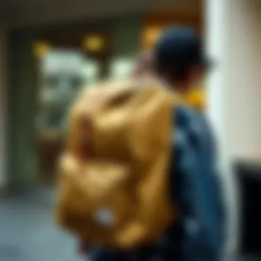 Everyday Versatility: Herschel Backpack in Casual Life User showcasing a Herschel backpack in a casual environment