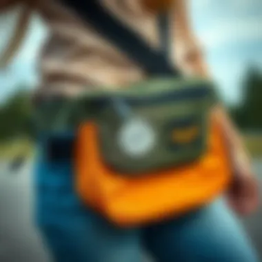 Practical Features of the Herschel Fanny Pack Close-up view highlighting practical features of the fanny pack