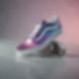 Close-up view of the holographic effect on Vans Old Skool sneakers