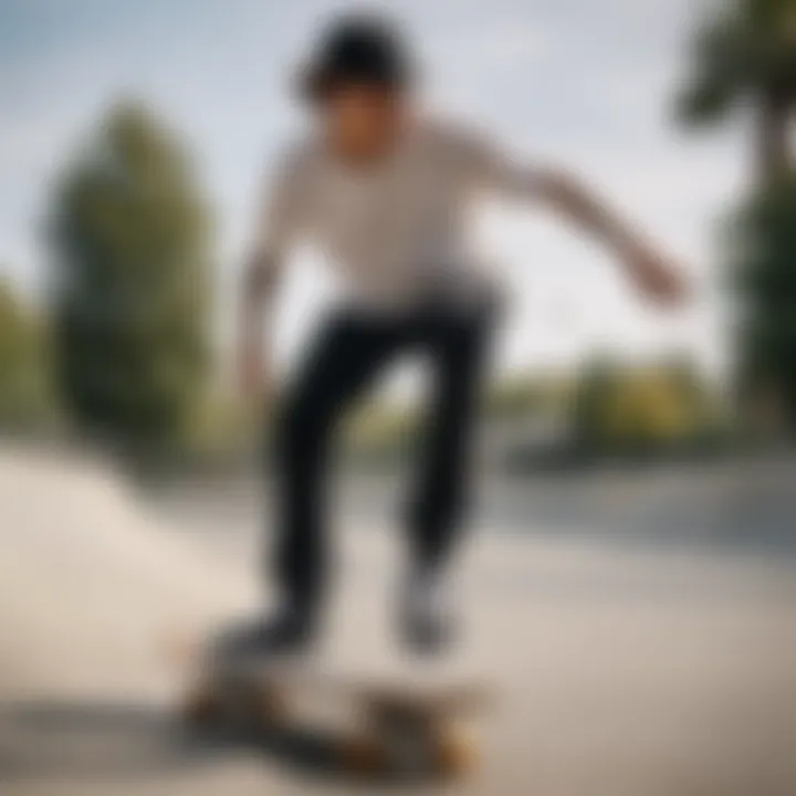 A skateboarder performing tricks while wearing HUF Dylan Rieder shoes on a skatepark.