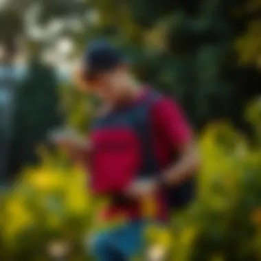 Blending Style and Practicality A student using a JanSport pack while studying outdoors, blending practicality and style.