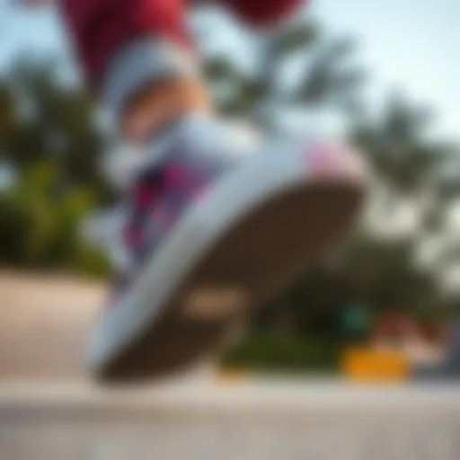 Louie Lopez showcasing his signature skate shoes in action