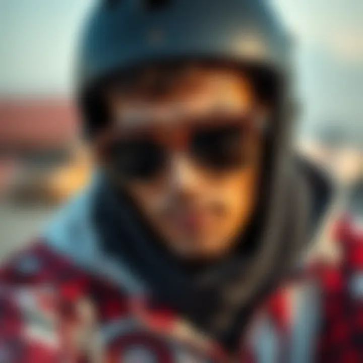 The Stylish Fusion of Skate Culture and Luxury Eyewear Stylish skateboarder wearing luxury square sunglasses