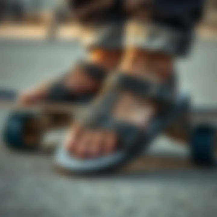Metal Mulisha Sandals Embracing Skate Culture Stylish Metal Mulisha sandals on a skateboard