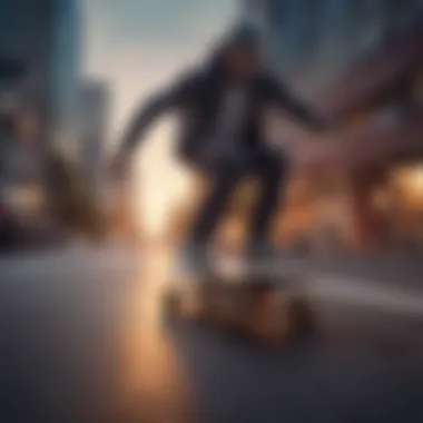 User enjoying the ride on the Miles Phantom Electric Skateboard