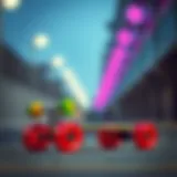 Vibrant design of Moxi Skates Rainbow Rider