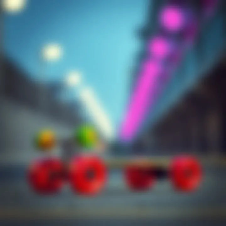 Vibrant design of Moxi Skates Rainbow Rider