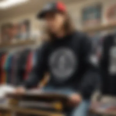 Expression of Identity: Powell Peralta Merchandise Showcase Close-up of Powell Peralta merchandise, including clothing and accessories
