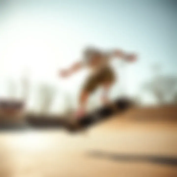 Mastering Basic Skateboard Tricks Beginner practicing basic skateboard tricks at a skate park