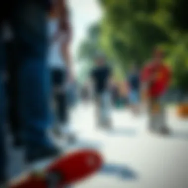 Joining the Skateboarding Community Vibrant skateboarding community scene with diverse skaters