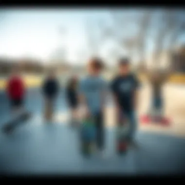 Skateboarding Community with Neff Boards Group of skateboarders enjoying a session at a skate park with Neff skateboards