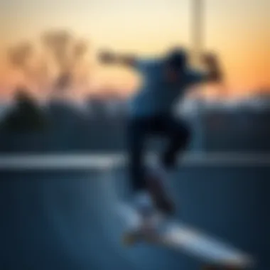 Trick Performance on a Neff Skateboard Skateboarder performing a trick with a Neff skateboard on a ramp