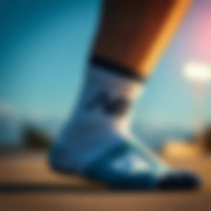 Cushioning and Support Features of New Balance Cotton Socks Detailed view of the cushioning and support features in New Balance cotton socks