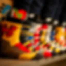 Display of New Balance socks showcasing design and color variety