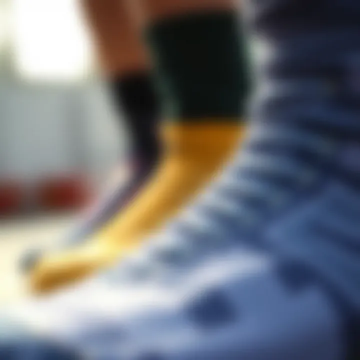 Close-up of materials used in New Balance socks highlighting quality