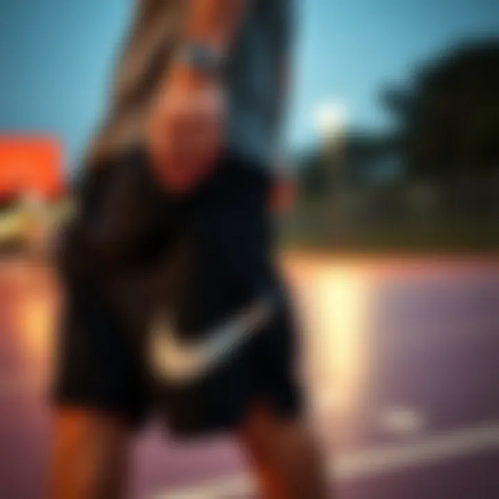 Nike black shorts in an athletic setting