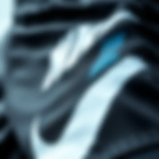 Close-up of Nike black shorts showcasing fabric texture