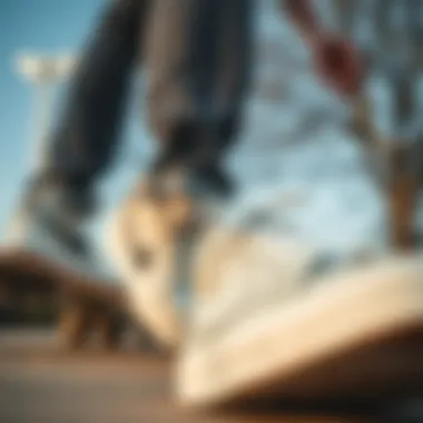 Nike Blazers in Skateboarding Culture Nike Blazers featured against a backdrop of skateboarding culture.