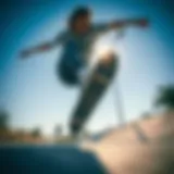 Dynamic skateboarding pose showcasing the flexibility of Janoski sneakers