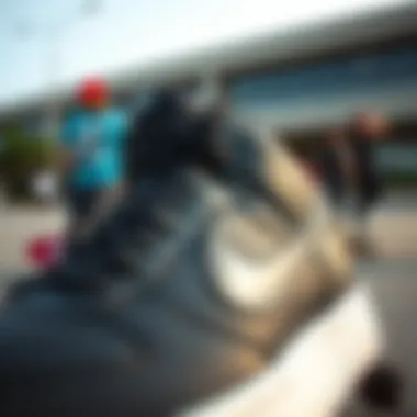 Community Culture in Nike Hightop Black Group of skateboarders representing community culture in Nike Hightop Black