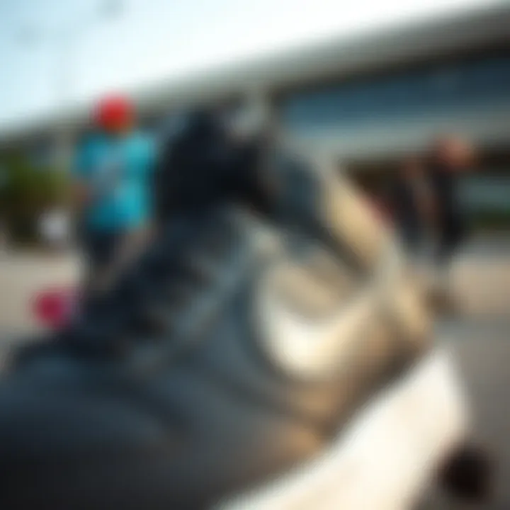 Community Culture in Nike Hightop Black Group of skateboarders representing community culture in Nike Hightop Black