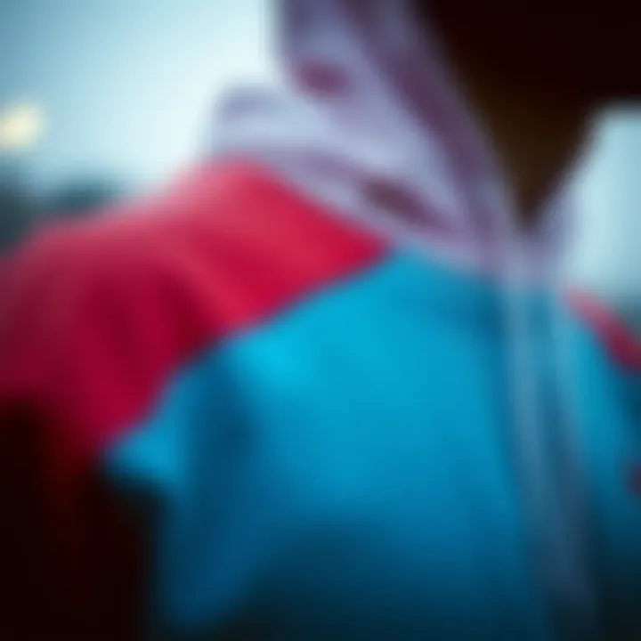 A detailed view of the performance features of the Nike hoodie