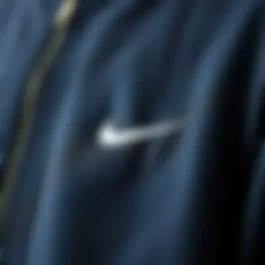 Intricate Fabric Details of Nike Oversized Zip Up Close-up of the fabric and stitching details of the zip up