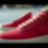 Close-up view of Nike SB Heritage Vulc Red showcasing its unique design features