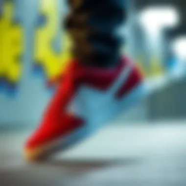 Side profile of Nike SB Heritage Vulc Red emphasizing its sleek silhouette