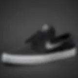 Stylish profile view of the Nike SB Janoski Black showcasing its sleek design.