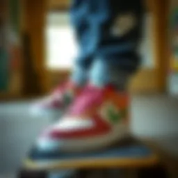 Classic Nike throwback shoes in a skateboard setting