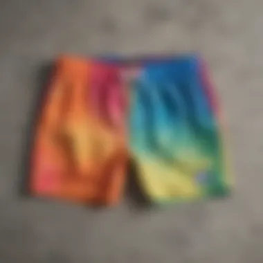 A collection of different styles of Nike tie dye shorts