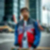 Stylish Odd Future jacket worn by a skater in an urban setting