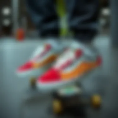 Stylish streetwear ensemble featuring Old Skool Rainbow Checkerboard Vans