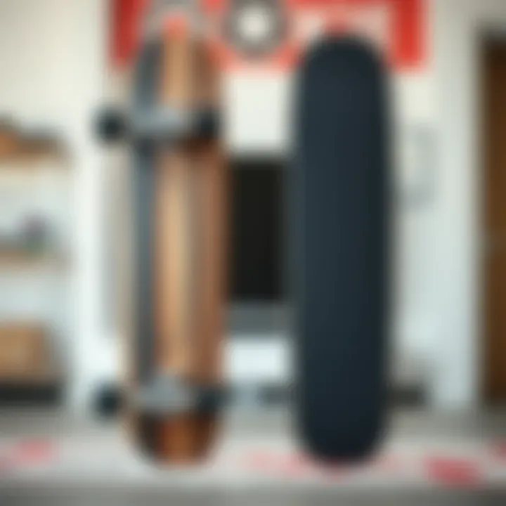 Comparison of the Ookkie Skateboard with Competitor's Model Side view comparison of the Ookkie skateboard against a competitor's model