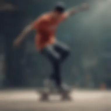 Pro Skater Showcasing Nike Apparel Professional skater wearing Nike apparel during a trick