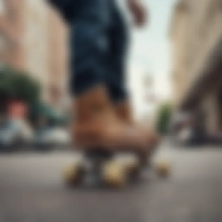 Skater demonstrating proper skate fit and performance