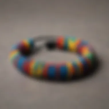 Intricate Design of Rastaclat Beaded Bracelet A close-up view of a Rastaclat beaded bracelet showcasing its intricate design and vibrant colors.