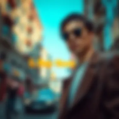 Urban Fashion with Clubmaster Black Gold A fashionable individual wearing Ray-Ban Clubmaster Black Gold sunglasses in a vibrant urban setting.