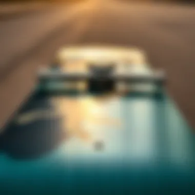 Exploring Skateboard Deck Features Close-up of skateboard deck showcasing design and material