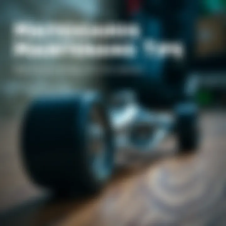 Infographic showing maintenance tips for skateboard components