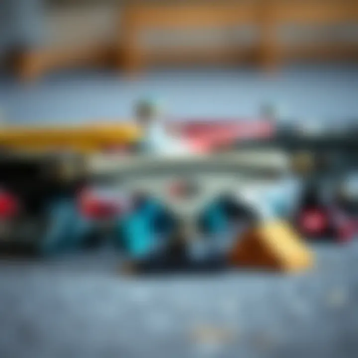 Image depicting various skateboard trucks with unique designs