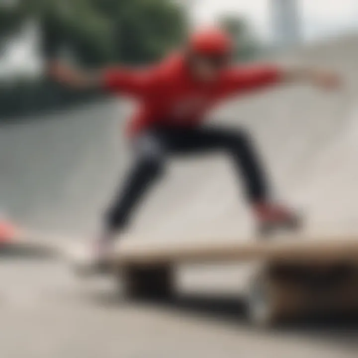 Skateboarder demonstrating the performance of Bones Super Red Bearings on a ramp