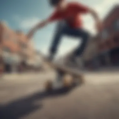 Skateboarder performing a trick wearing Etnies footwear