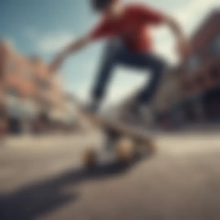 Skateboarder performing a trick wearing Etnies footwear