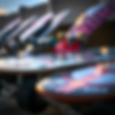 Close-up of skateboards symbolizing personal journeys.